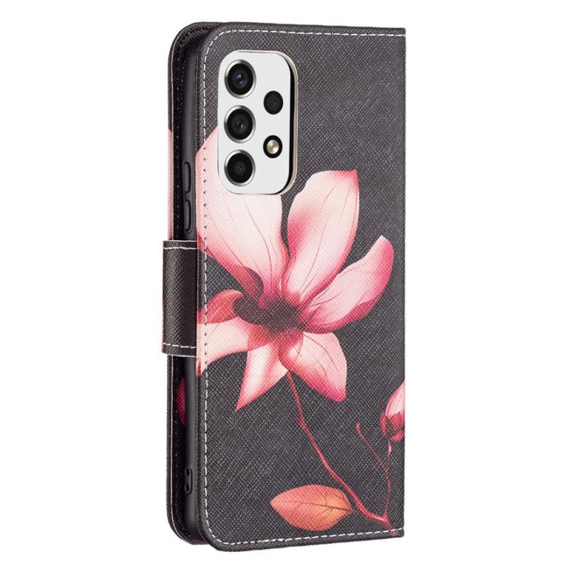 Läderfodral Samsung Galaxy A53 5G Rosa Blomma