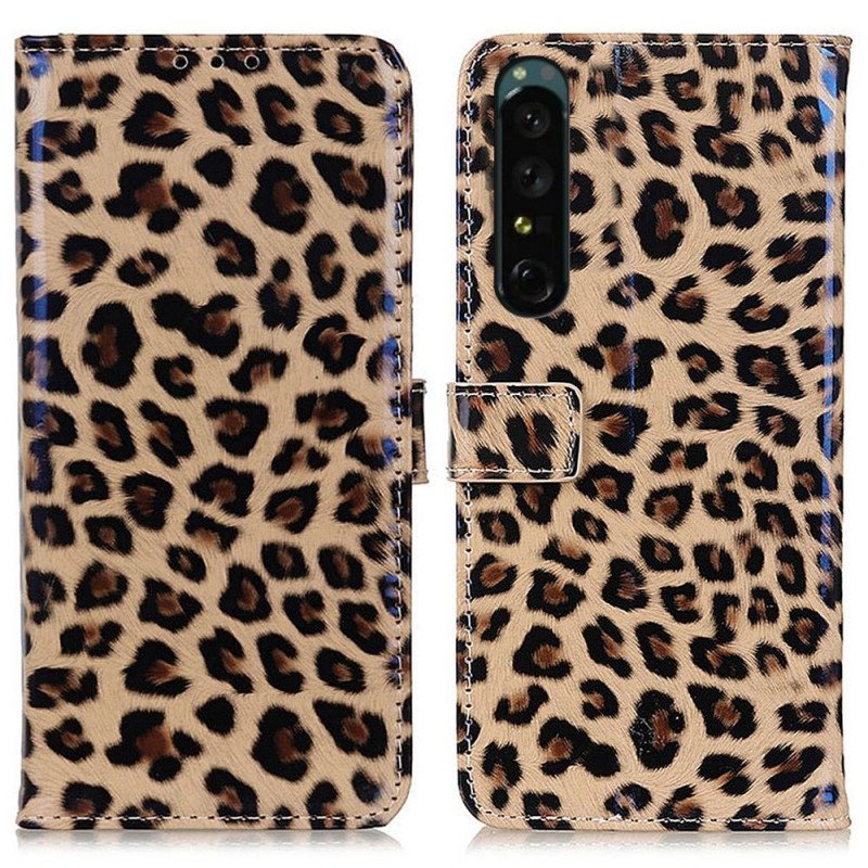 Fodral Sony Xperia 1 IV Leopardhudeffekt