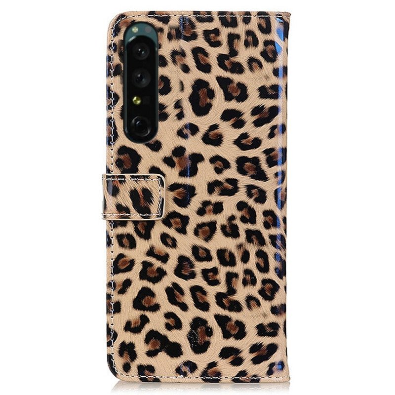 Fodral Sony Xperia 1 IV Leopardhudeffekt