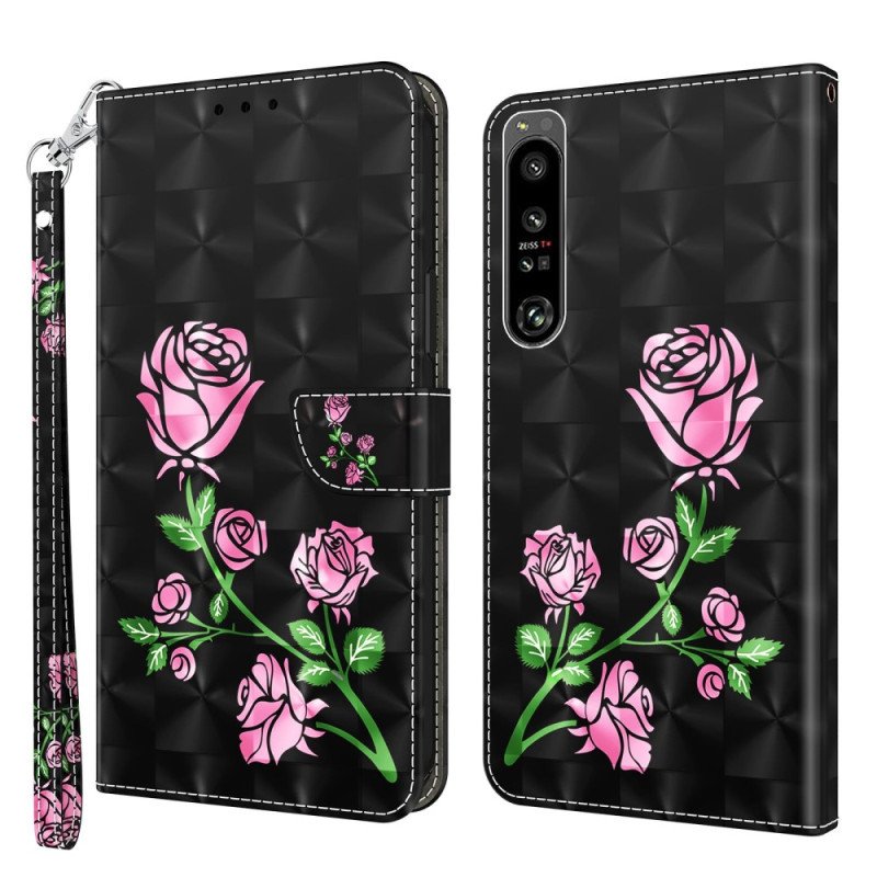 Fodral Sony Xperia 1 IV Rosor Med Snodd