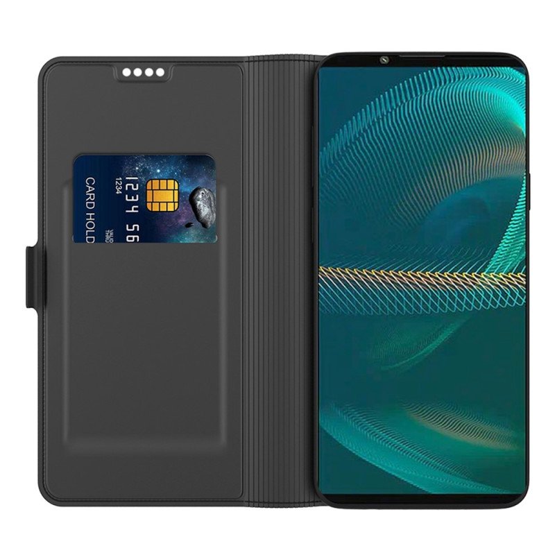 Fodral Sony Xperia 1 IV Smal Lädereffekt