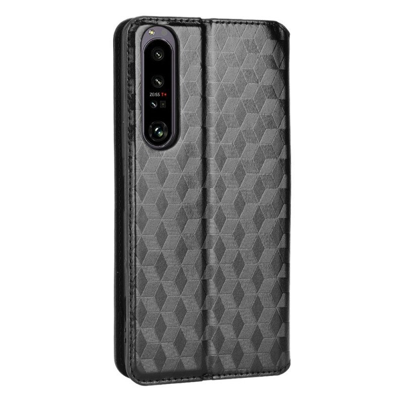 Folio-fodral Sony Xperia 1 IV Läderfodral 3d-kuber