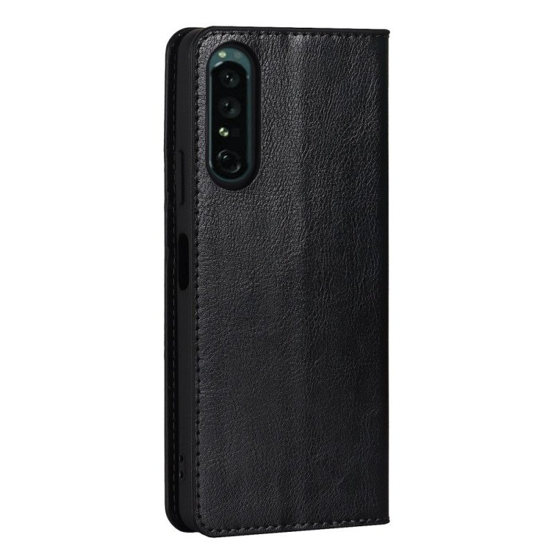 Folio-fodral Sony Xperia 1 IV Läderfodral Äkta Läder