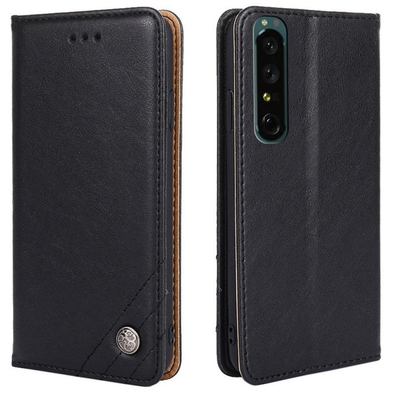 Folio-fodral Sony Xperia 1 IV Läderfodral Dekorativa Nitar