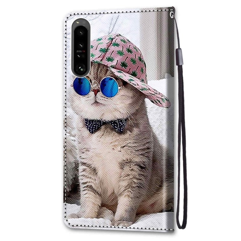 Läderfodral Sony Xperia 1 IV Med Kedjar Yo Cat Med Rem