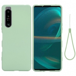 Mobilskal Sony Xperia 1 IV Med Kedjar Strappy Flytande Silikon