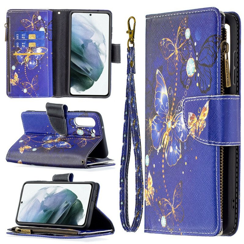 Fodral Samsung Galaxy S21 FE Butterflies Butterflies Zip Pouch