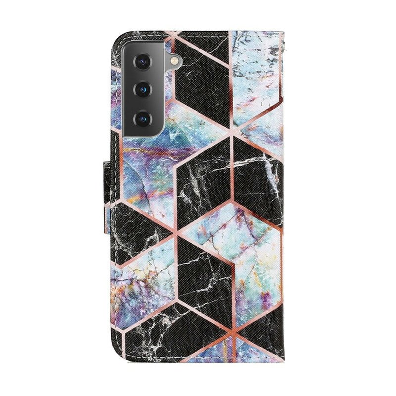 Fodral Samsung Galaxy S21 FE Geometrisk Marmorstil