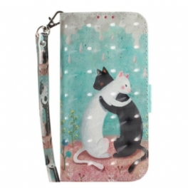 Fodral Samsung Galaxy S21 FE Med Kedjar Strappy Cat Friends