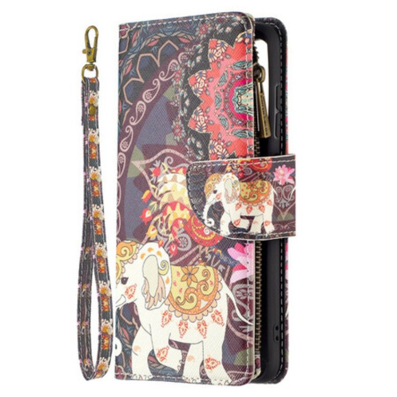 Folio-fodral Samsung Galaxy S21 FE Elephant Zip-ficka