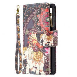 Folio-fodral Samsung Galaxy S21 FE Elephant Zip-ficka