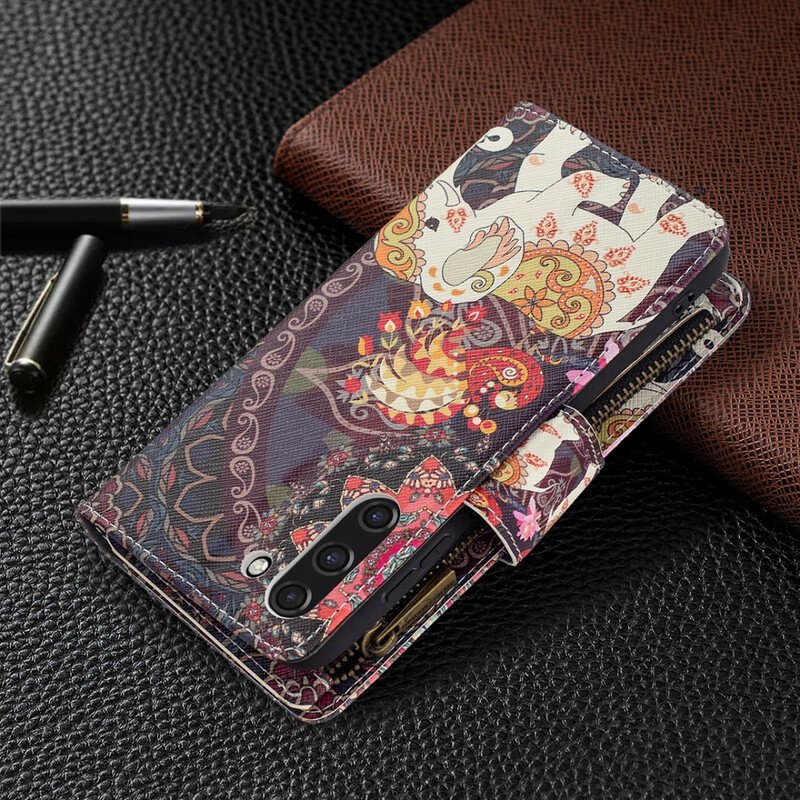 Folio-fodral Samsung Galaxy S21 FE Elephant Zip-ficka