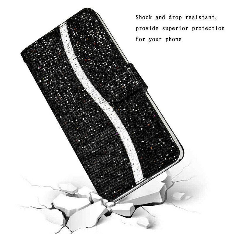 Folio-fodral Samsung Galaxy S21 FE Paljetter S Design