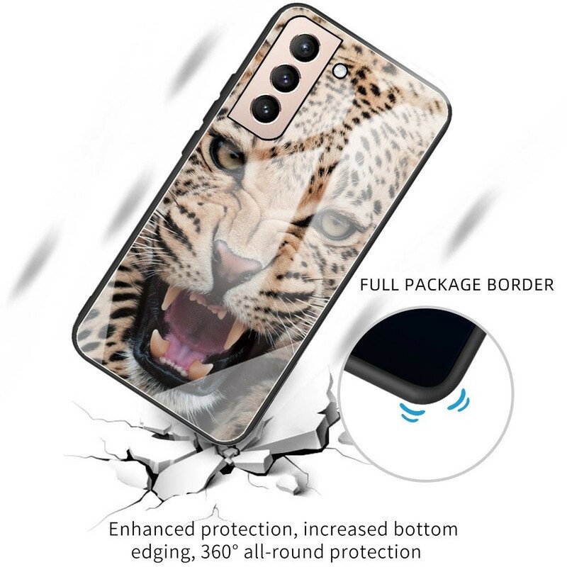 Mobilskal Samsung Galaxy S21 FE Leopard Härdat Glas