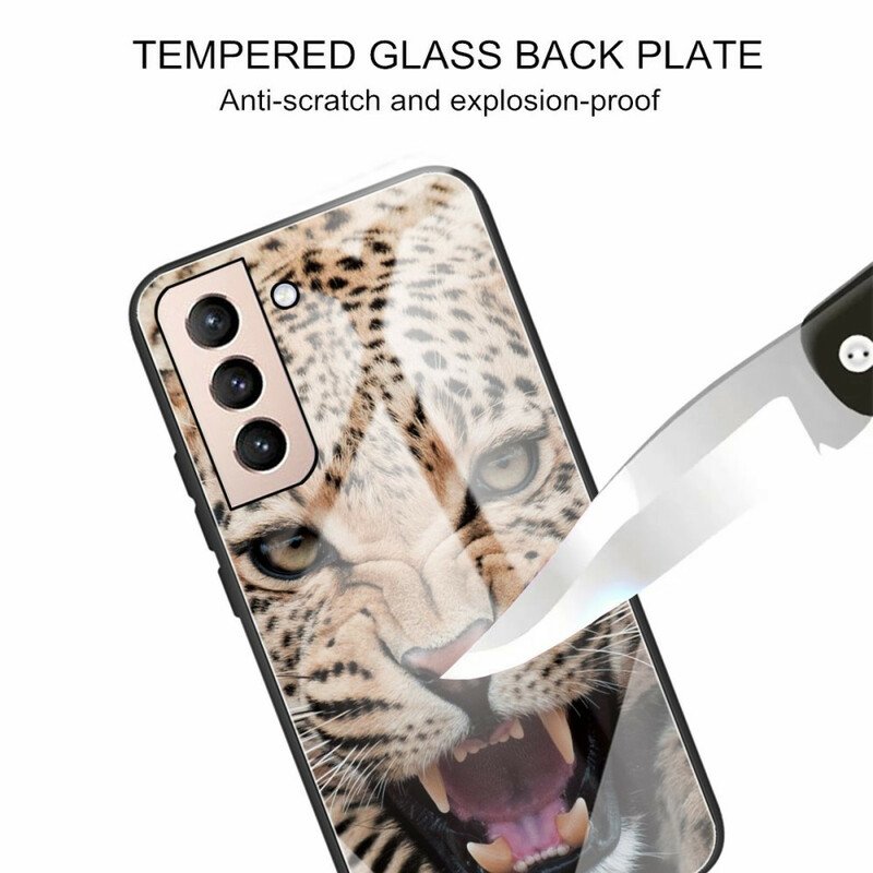 Mobilskal Samsung Galaxy S21 FE Leopard Härdat Glas