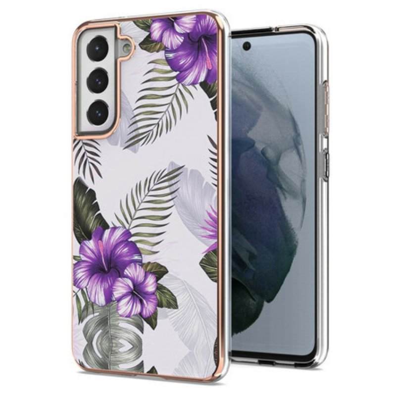 Mobilskal Samsung Galaxy S21 FE Violett Blommor