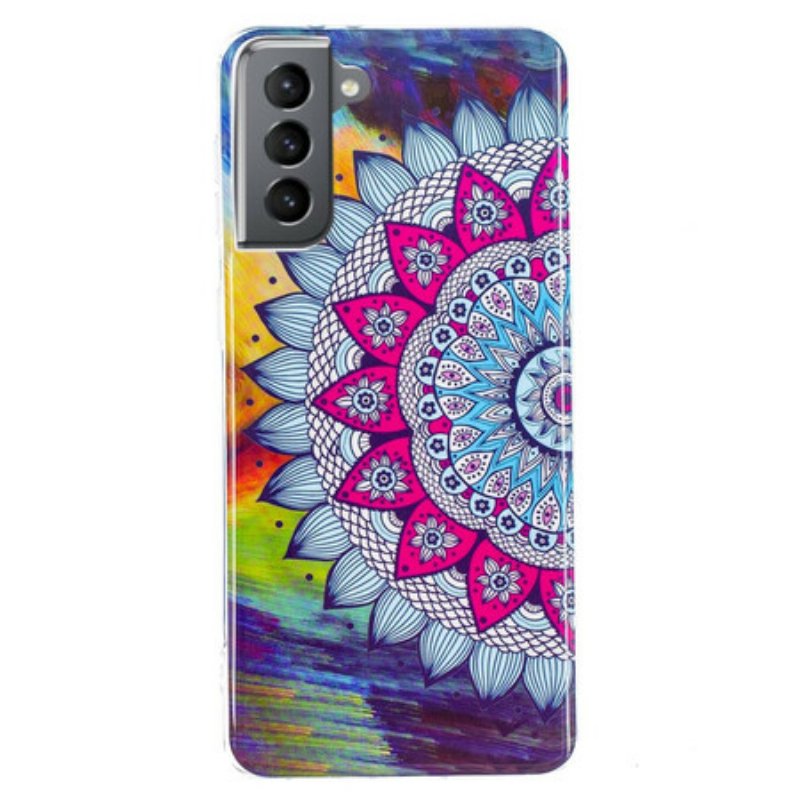 Skal Samsung Galaxy S21 FE Fluorescerande Färgglada Mandala