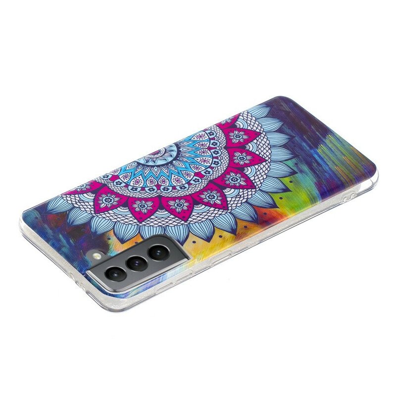 Skal Samsung Galaxy S21 FE Fluorescerande Färgglada Mandala