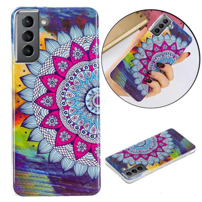 Skal Samsung Galaxy S21 FE Fluorescerande Färgglada Mandala