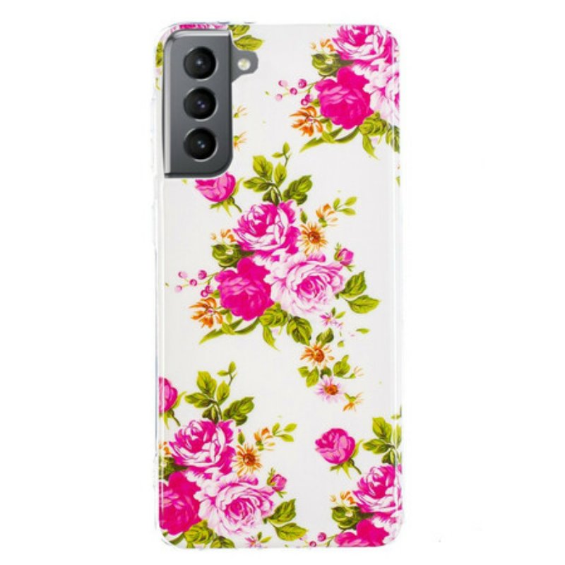 Skal Samsung Galaxy S21 FE Fluorescerande Liberty Flowers