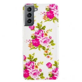 Skal Samsung Galaxy S21 FE Fluorescerande Liberty Flowers