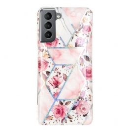 Skal Samsung Galaxy S21 FE Marmorerade Blommor