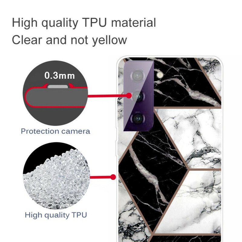 Skal Samsung Galaxy S21 FE Nedgång Geometrisk Marmor