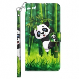 Fodral iPhone 15 Pro Max Med Kedjar 3d Bamboo Panda Med Rem