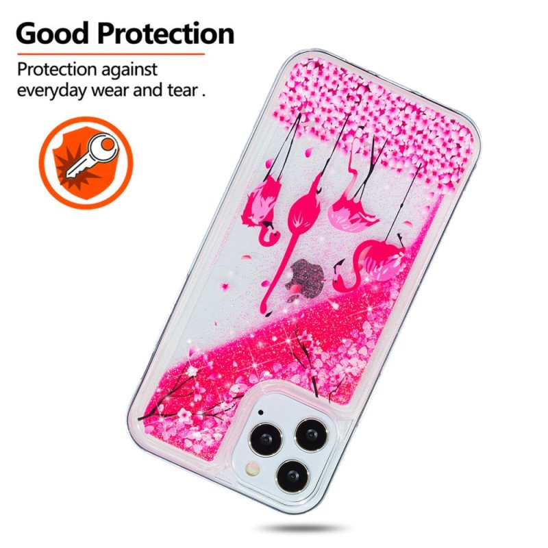 Skal iPhone 15 Pro Max Flamingo Glitter