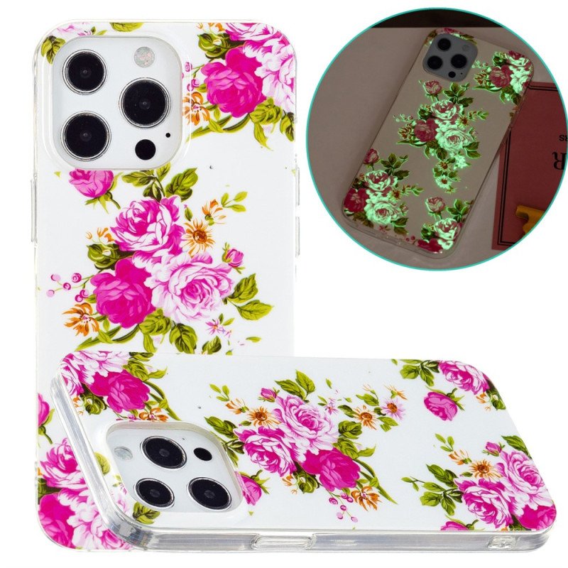 Skal iPhone 15 Pro Max Fluorescerande Blommor