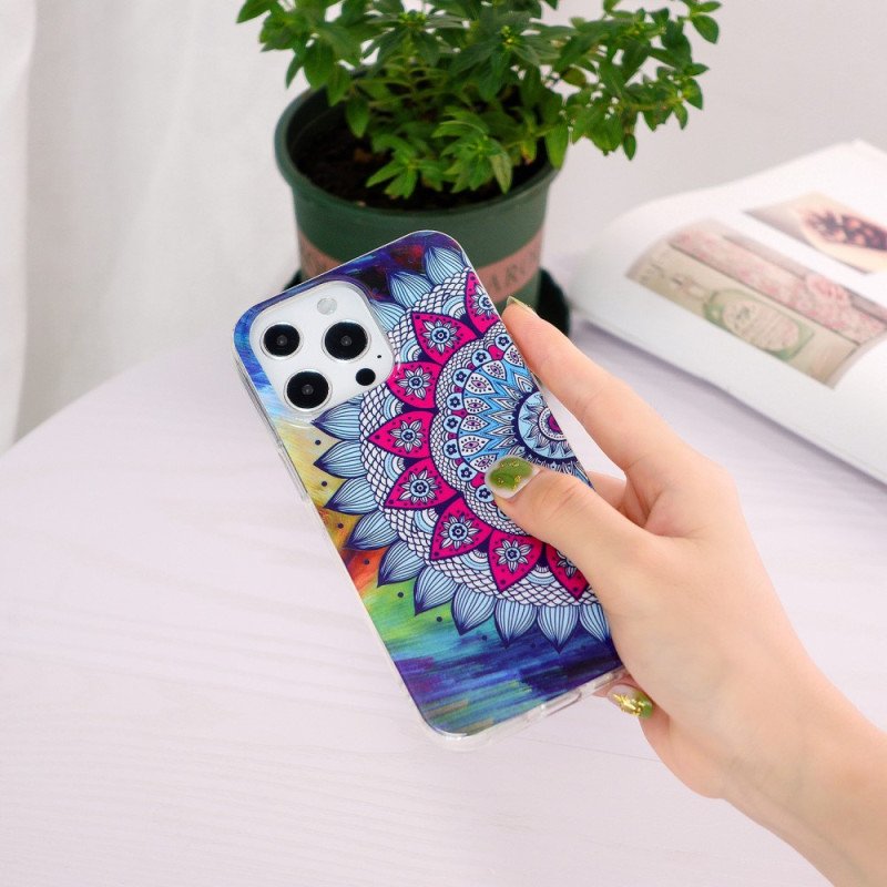 Skal iPhone 15 Pro Max Fluorescerande Mandala