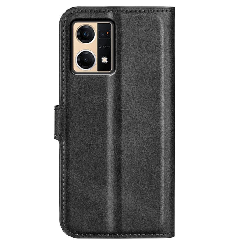 Fodral Oppo Reno 7 Fin Läderstil