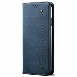 Folio-fodral Oppo Reno 7 Läderfodral Denim Tyg