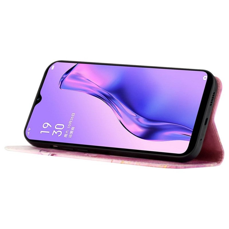 Folio-fodral Oppo Reno 7 Med Kedjar Strip Marmor