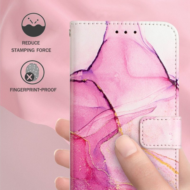 Folio-fodral Oppo Reno 7 Med Kedjar Strip Marmor