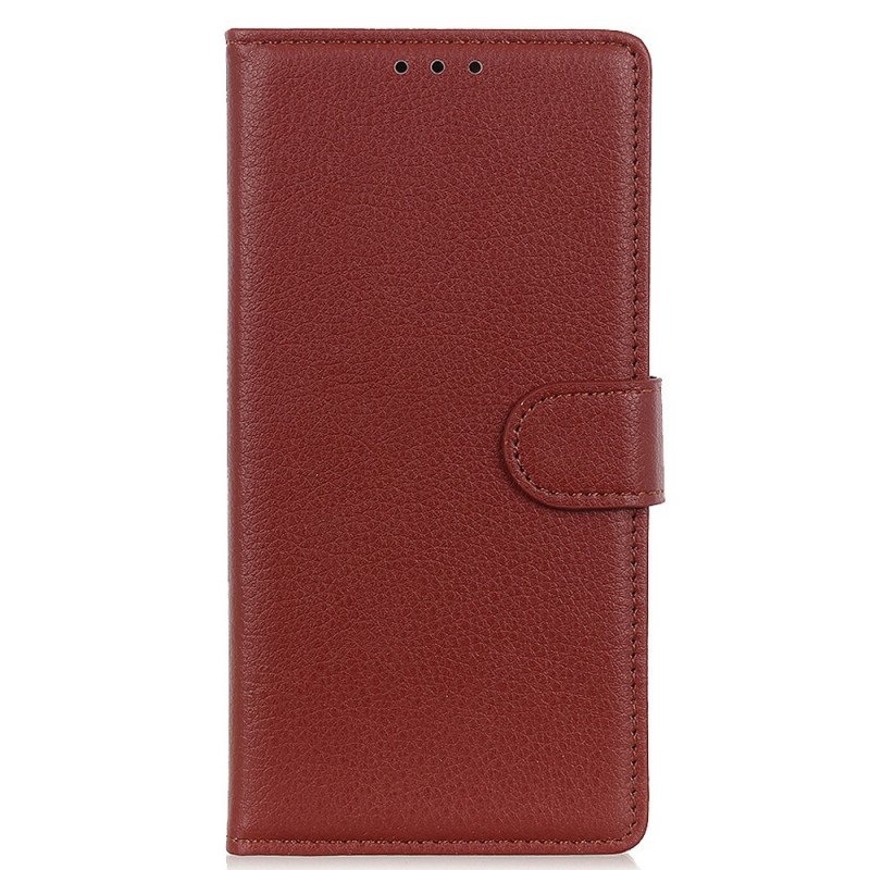 Folio-fodral Oppo Reno 7 Traditionell Litchi-läderstil