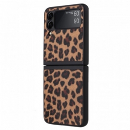 Folio-fodral Skal Samsung Galaxy Z Flip 3 5G Läderfodral Leopard