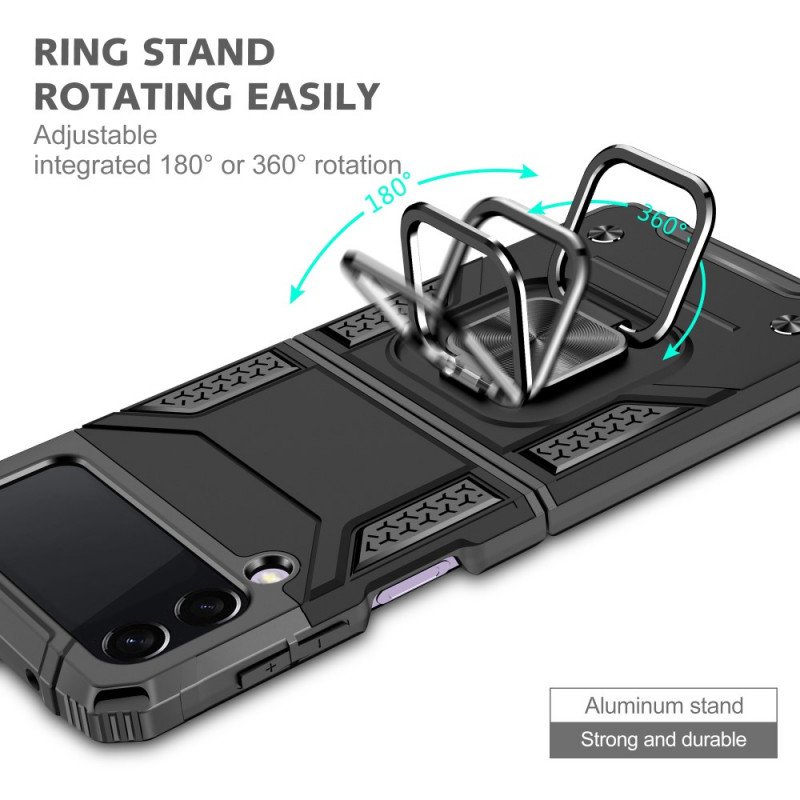 Folio-fodral Skal Samsung Galaxy Z Flip 3 5G Läderfodral Ringbeständig