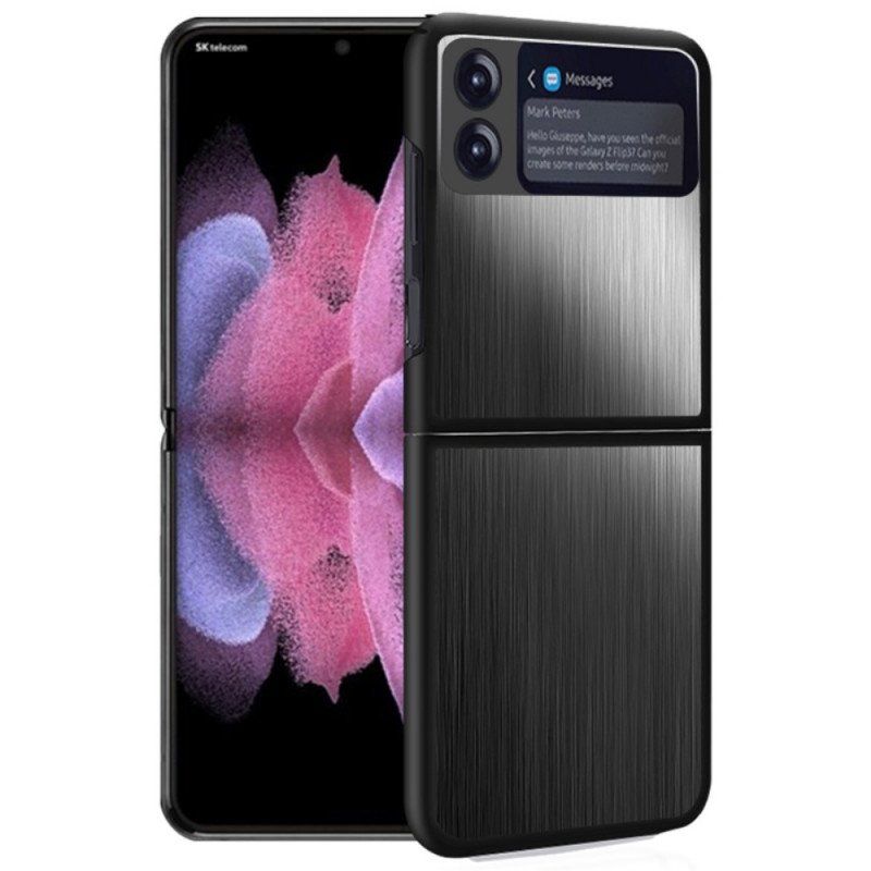 Folio-fodral Skal Samsung Galaxy Z Flip 3 5G Läderfodral Rostfritt Borstad