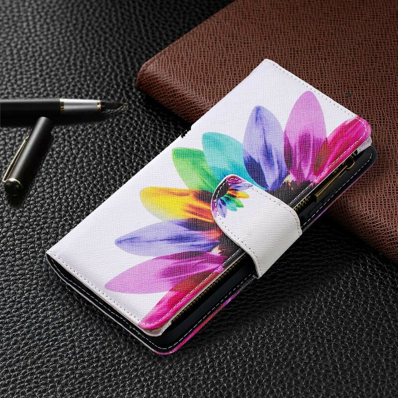 Fodral Xiaomi Mi 10T Lite Blomma Blixtlåsficka