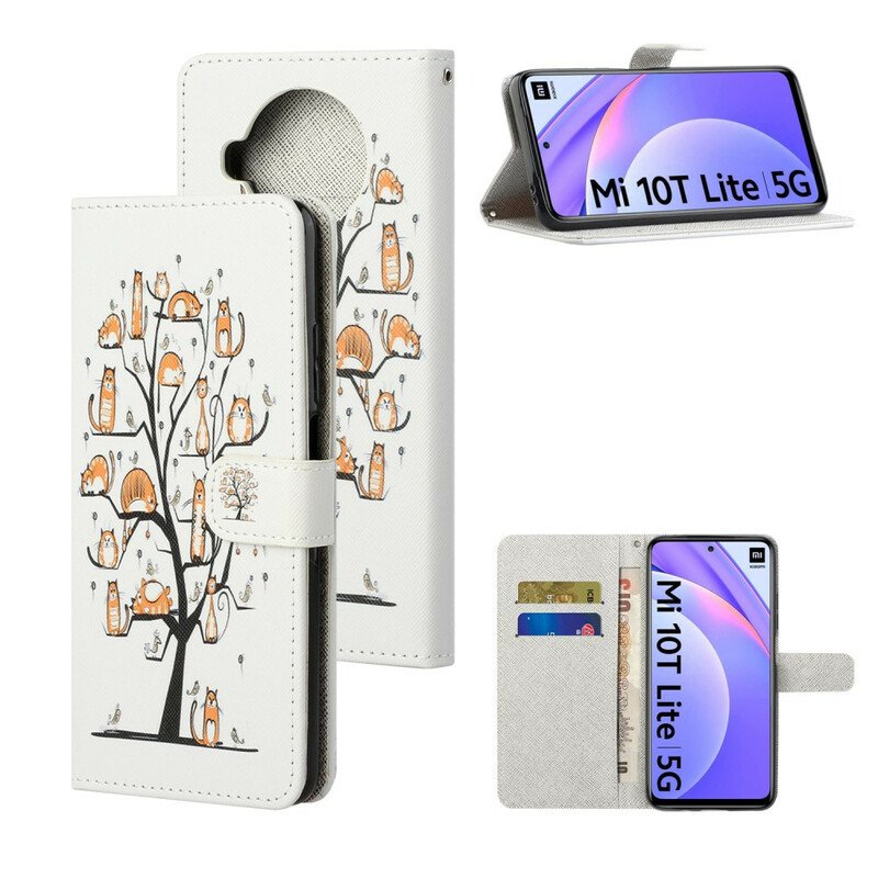 Fodral Xiaomi Mi 10T Lite Med Kedjar Funky Cats Med Rem