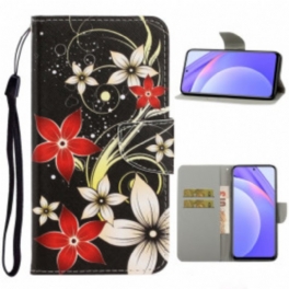 Folio-fodral Xiaomi Mi 10T Lite Med Kedjar Färgglada Strappy Blommor