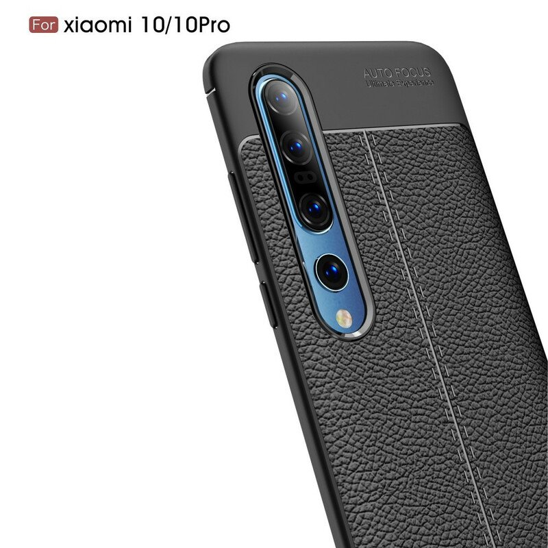 Mobilskal Xiaomi Mi 10 / 10 Pro Dubbel Linje Litchi Läder Effekt