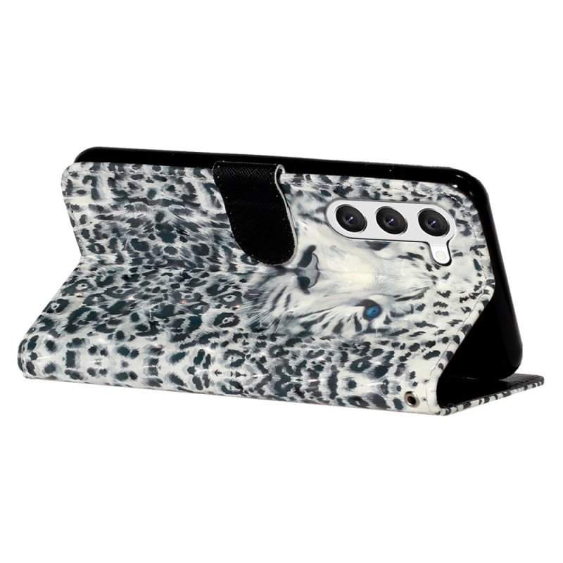 Fodral Samsung Galaxy S24 5g Leopardhuvud Med Snodd