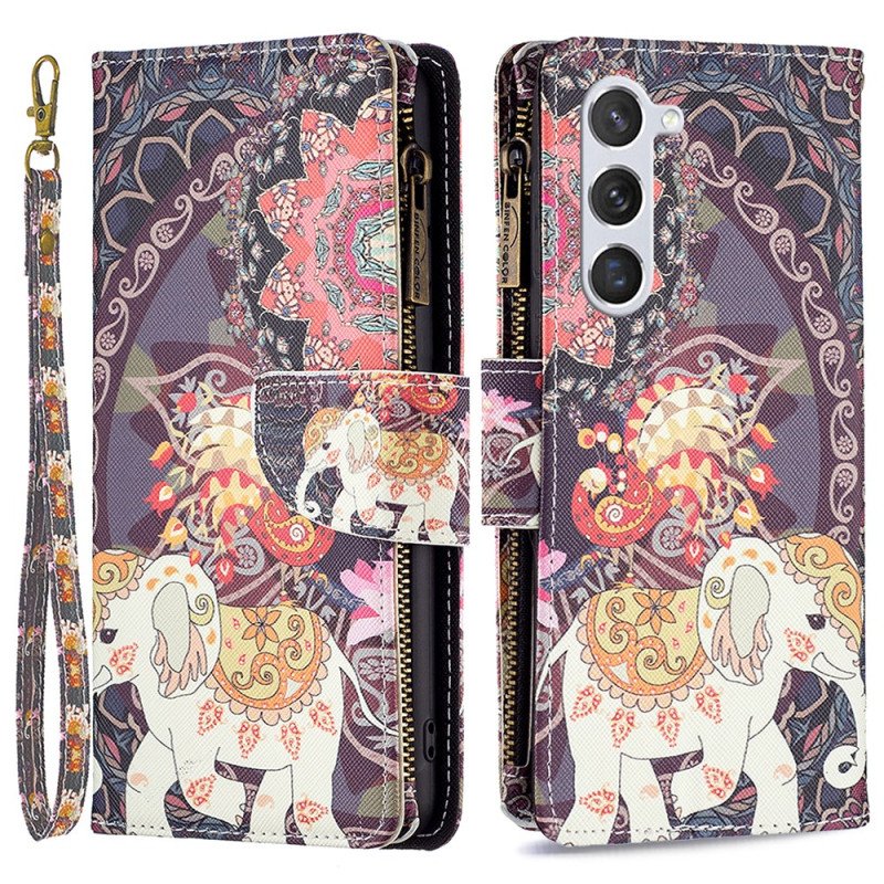 Fodral Samsung Galaxy S24 5g Tribal Elephant Wallet Med Rem