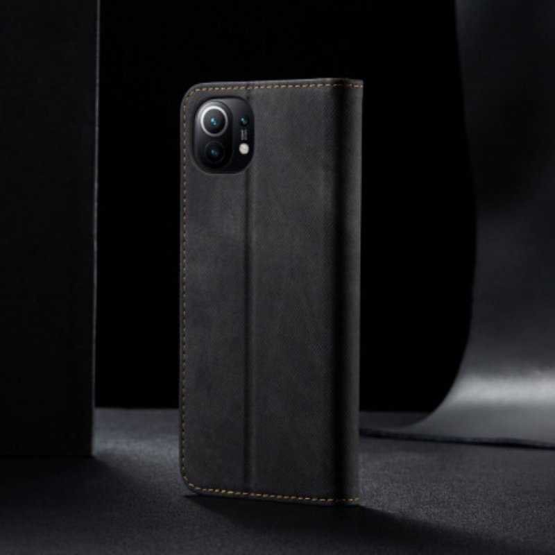 Folio-fodral Xiaomi Mi 11 (5G) Läderfodral Denim Tyg