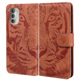 Fodral Moto G51 5G Tiger Face Print