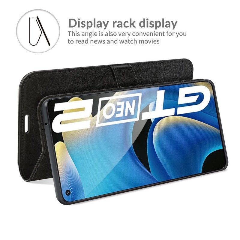 Fodral Realme GT Neo 3T / Neo 2 Designer Lädereffekt