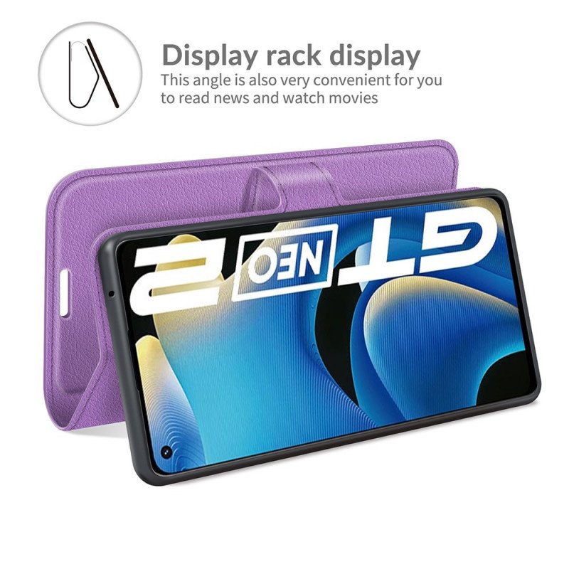 Fodral Realme GT Neo 3T / Neo 2 Klassisk Litchieffekt