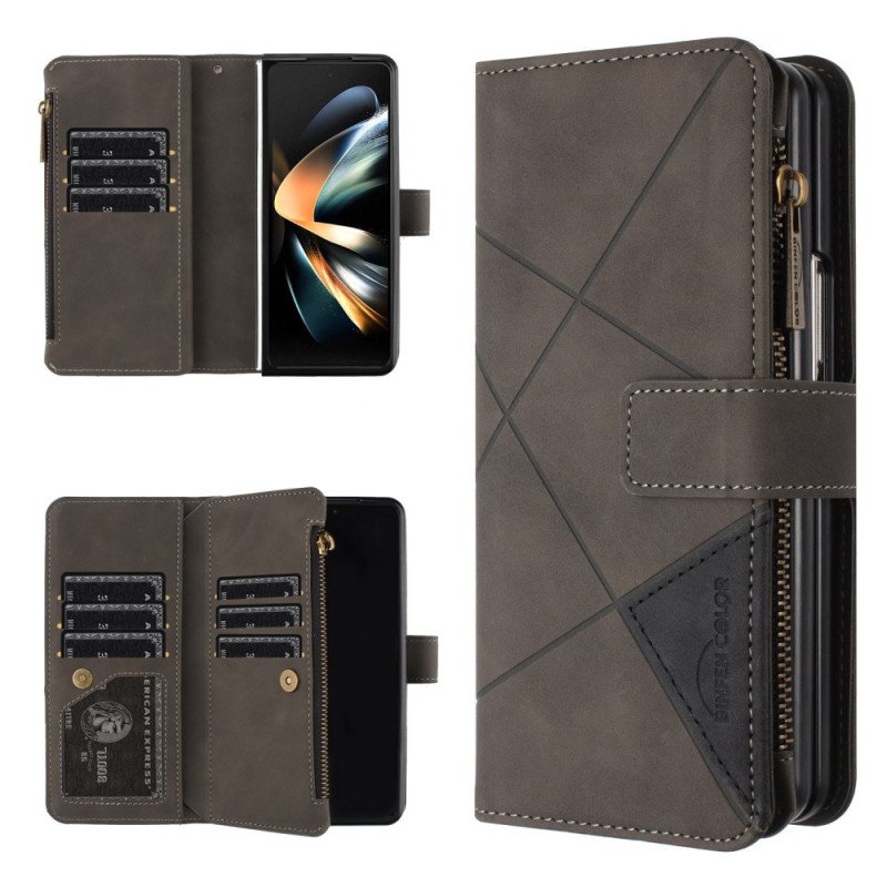 Läderfodral Samsung Galaxy Z Fold 6 Telefonfodral Binfen Color Geometry Wallet